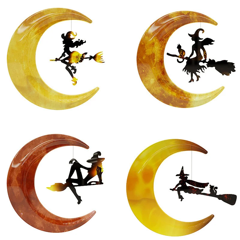 Halloween Moon Witch Pendant Mold