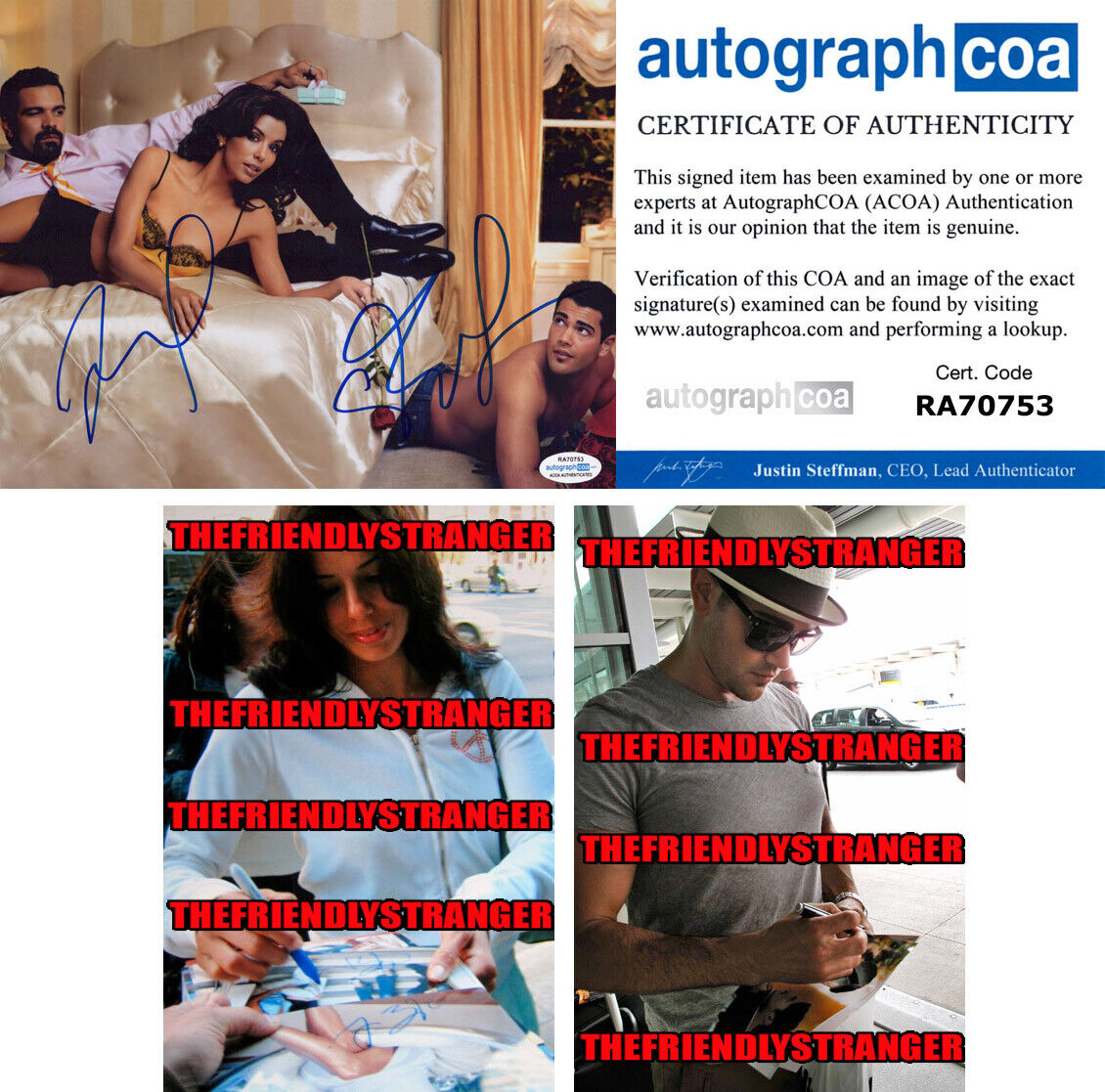 EVA LONGORIA & JESSE METCALFE signed DESPERATE HOUSEWIVES 8X10 Photo Poster painting Proof ACOA