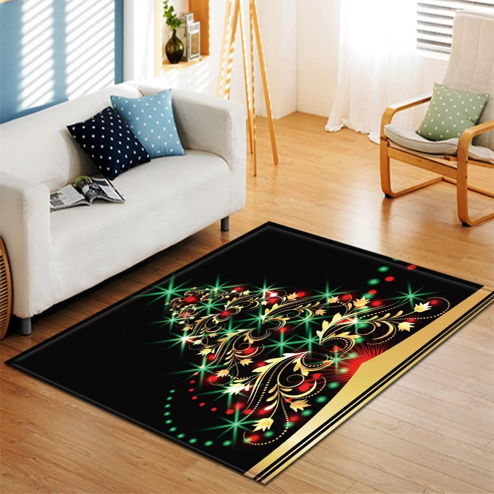 Christmas Living Room Carpet Kids Room Carpet Home Bedroom Bedside Mats Hallway Floor Decoration 3D Large Rug