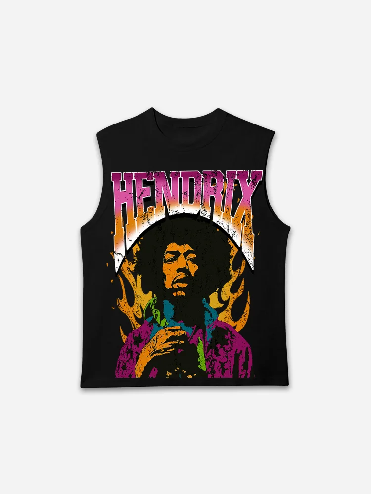 Simpfit Baumwoll-Tanktop mit Jimi Hendrix-Print
