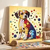 Framed Dog - DIY Button Art Painting Kit for Creativity DIY Pearl Dot Crafts for Gift Home Wall Decor 30*30CM