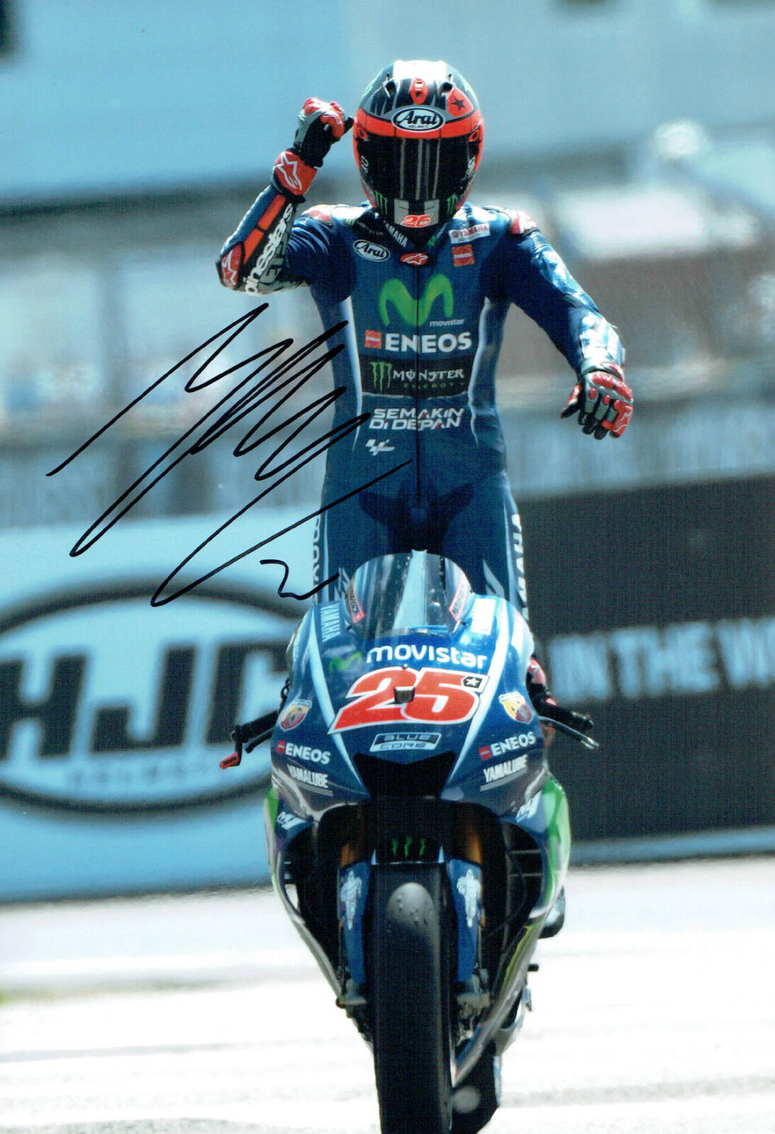 Maverick VINALES 2017 SIGNED MOTOGP Autograph 12x8 Yamaha Photo Poster painting 8 AFTAL COA