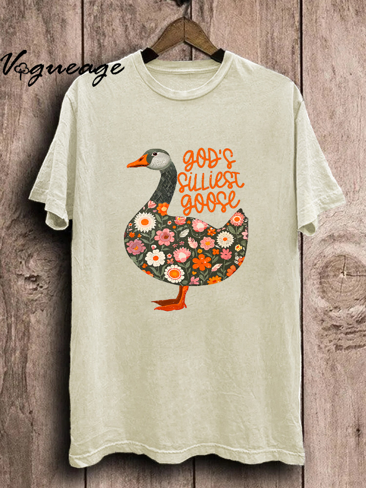 God's Silliness Goose Unisex Washed T-Shirt
