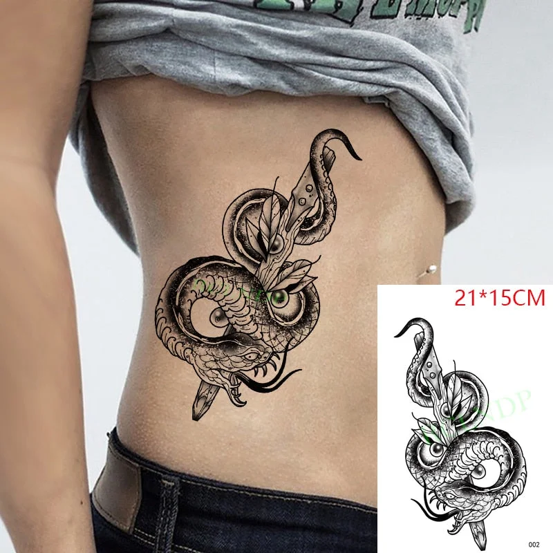 Waterproof Temporary Tattoo Sticker Sexy Snake Element Fake Tatoo Flash Tatto Body Art for Women Men tatuajes temporales