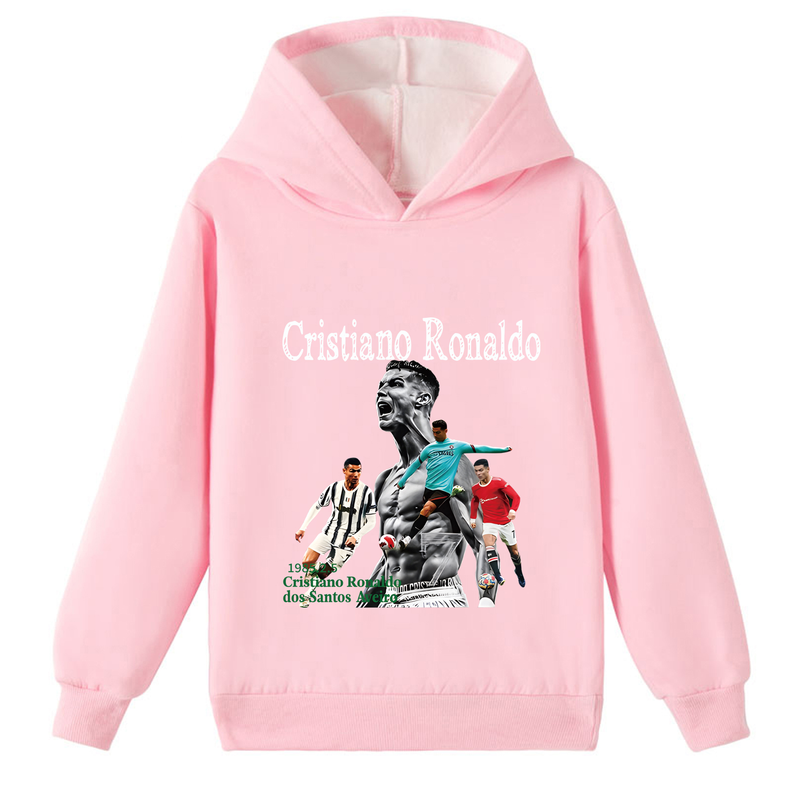Mayoulove Unisex Cristiano Ronaldo Fleece Hoodie for Boys  Girls - Stylish Sportswear, Perfect Gift for Fans-Mayoulove