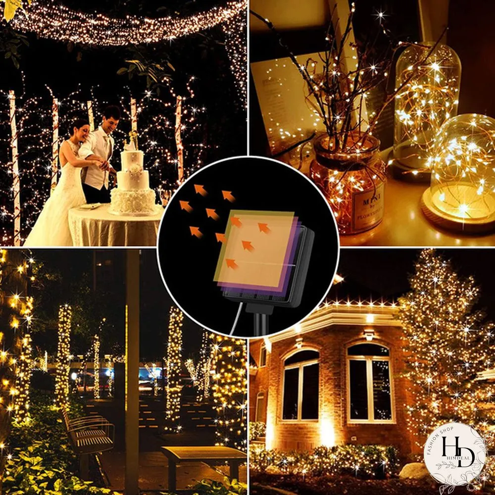 2Pack 10M/20M/30M Solar String Lights 8 Modes Solar Powered Copper Wire Fairy Lights IP65 Waterproof Indoor Outdoor Lighting for Home, Garden, Party, Path, Lawn, Wedding, Christmas, DIY Decoration