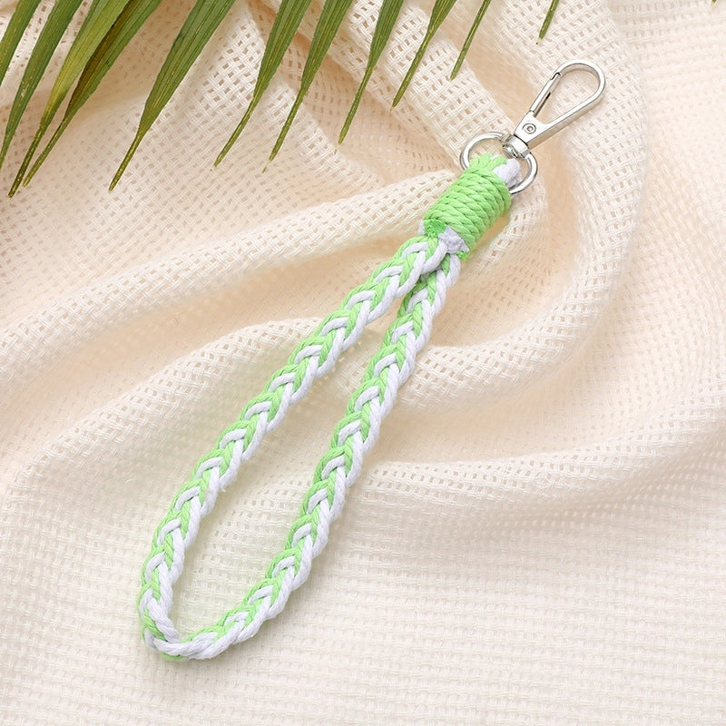 Minimalist Color Block Cotton Polyester Knitting Mobile Phone Chain