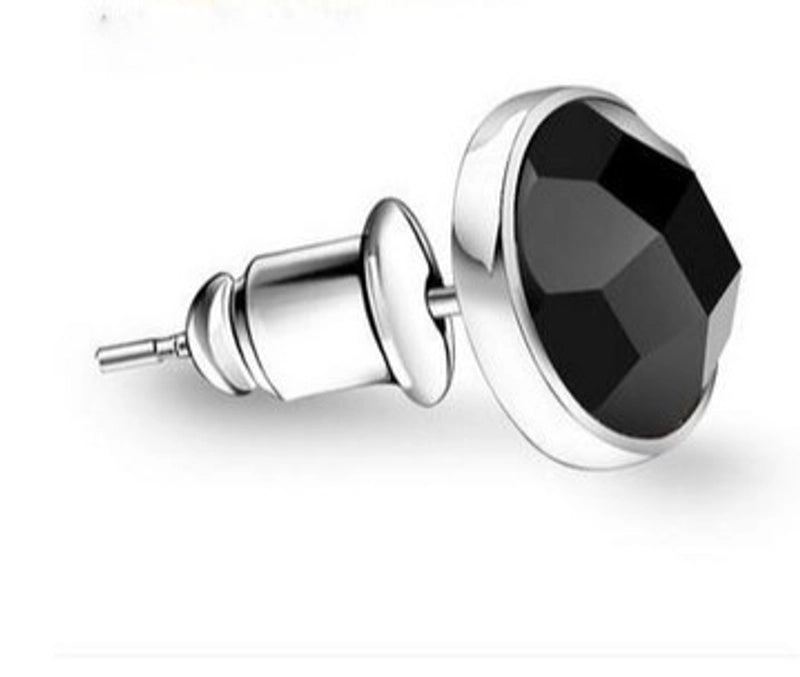 1 Piece Minimalist Geometric Plating Inlay Copper Stone Ear Studs