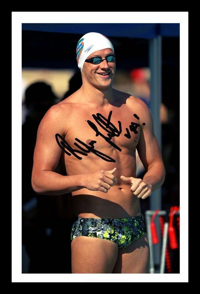 Ryan Lochte Autograph Signed & Framed Photo Poster painting 1