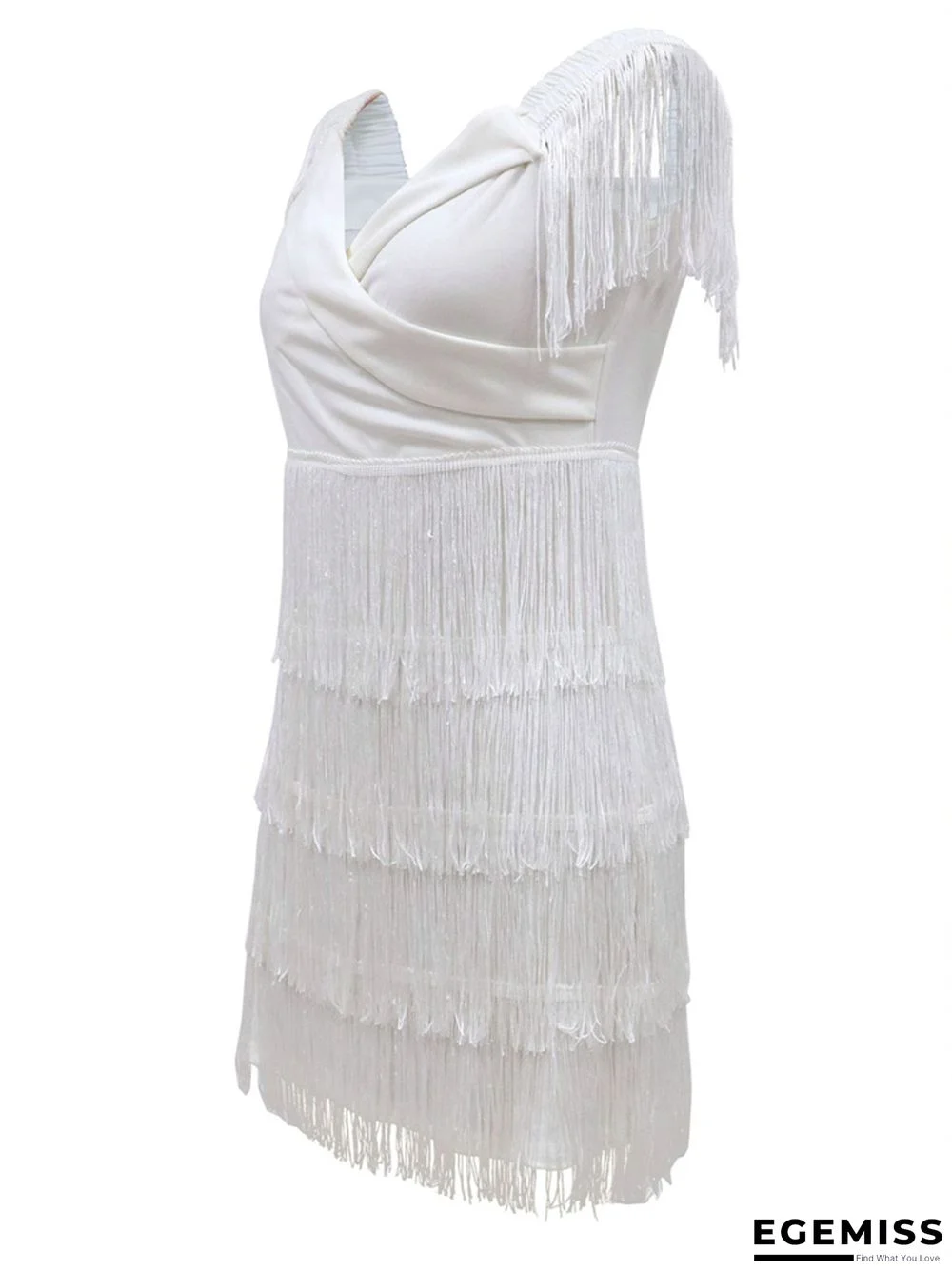 Hot Women's Clothing Spot New Off Shoulder Fringe Tight White Dresses | EGEMISS