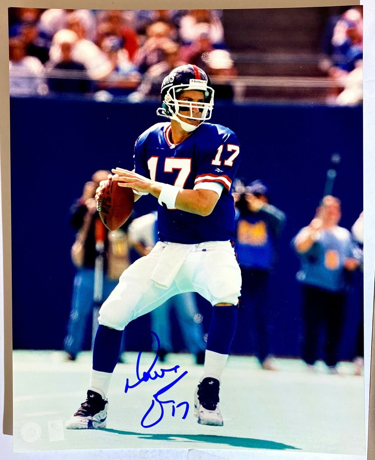 Dave Krieg Signed 8x10 Photo Poster painting New York Giants Autograph Auto