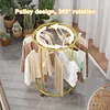 Circular Drying Rack with Wheels Display Hanging Clothes Rack for Clothing Store