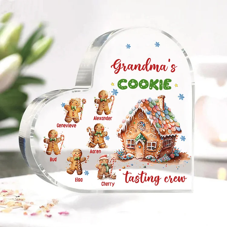 Acrylic Heart Keepsake Customized 7 Names Christmas Decor Personalized Gifts for Grandma Mom