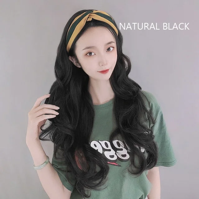 Natural Short/Long Straight Curly Headband Wigs BE300