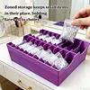 Diamond Art Baggie Holder Large Capacity 20-Grid Diamond Painting Drill Bag Storage Box with Multiple Layers for Organizing Tools Art Supplies And Additions (Purple)