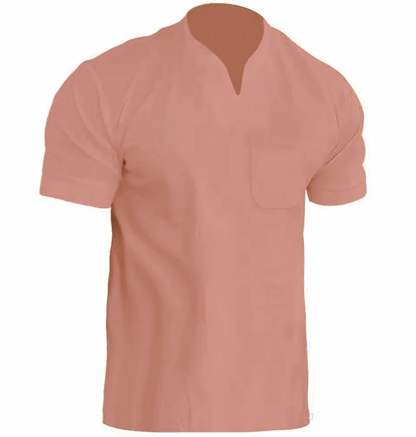 Uveng Uveng Men's Fitness Plus-Size Sports T-Shirt Men's Elastic Cotton Pocket Short-Sleeved Summer V-Neck Polo Shirt