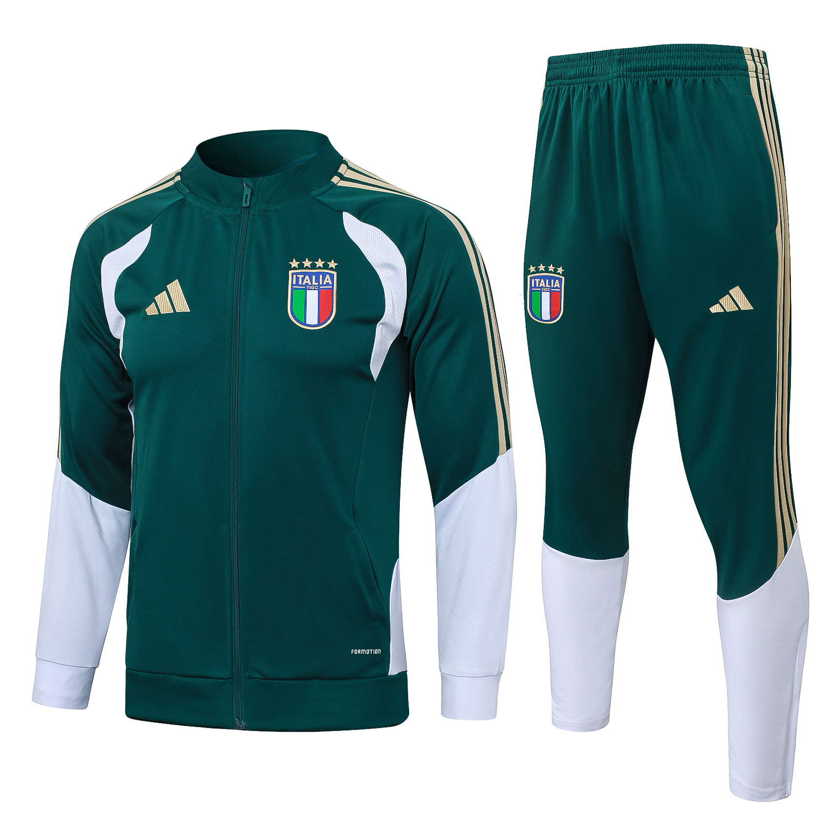 2026/2027 Italy Long Zipped Jacket green Soccer Jersey 