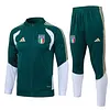 Joyfball 2026/2027 Kids Size Italy Long Zipped Jacket green Soccer Jersey