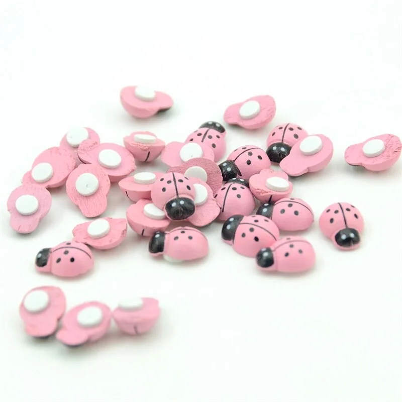 20Pcs Fashion Beatles Wooden Ladybird Wall Sticker Children Kids Painted  DIY Craft Wedding Home Party Holiday Decoration