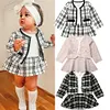 Autumn Winter Kid Baby Girls Clothes Plaid Tops Tutu Dress 2PCS Sets