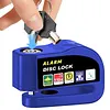 Bike Disc Brake Alarm 110dB Sound Anti Theft Wheel Disc Brake Lock Rustproof Waterproof Easy Operate for Motorbike Mountain Bikes Scooter (Blue)