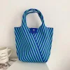 Colorful Stripe Casual Shopping Gift Lunch Handbag