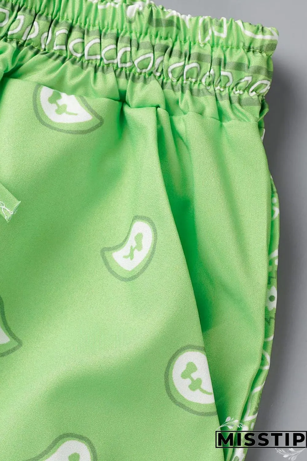 Fluorescent Green Casual Sportswear Print Patchwork Zipper Collar Long Sleeve Two Pieces