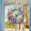 5D Diamond Painting Double Sided Effect  Stained Glass Panel Decorative Home Garden Decoration Hanging Kit(Dragonfly)