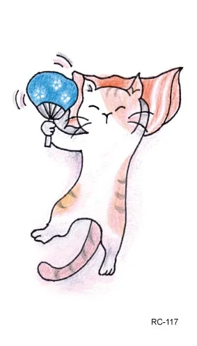 52 Kinds Watercolor Animals Fake Tattoos Temporary Cat Flamingo Wolf Whale Fox Butterfly Waterproof Tatto Stickers Small Size