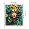 Tiger Girl-11CT Stamped Cross Stitch 50*60cm/19.69*23.62in(Big Size)