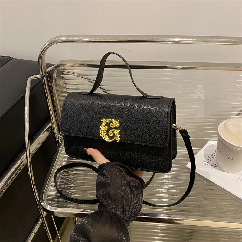 Women’s Pu Leather Solid Color Streetwear Square Magnetic Buckle Shoulder Bag Handbag Crossbody Bag