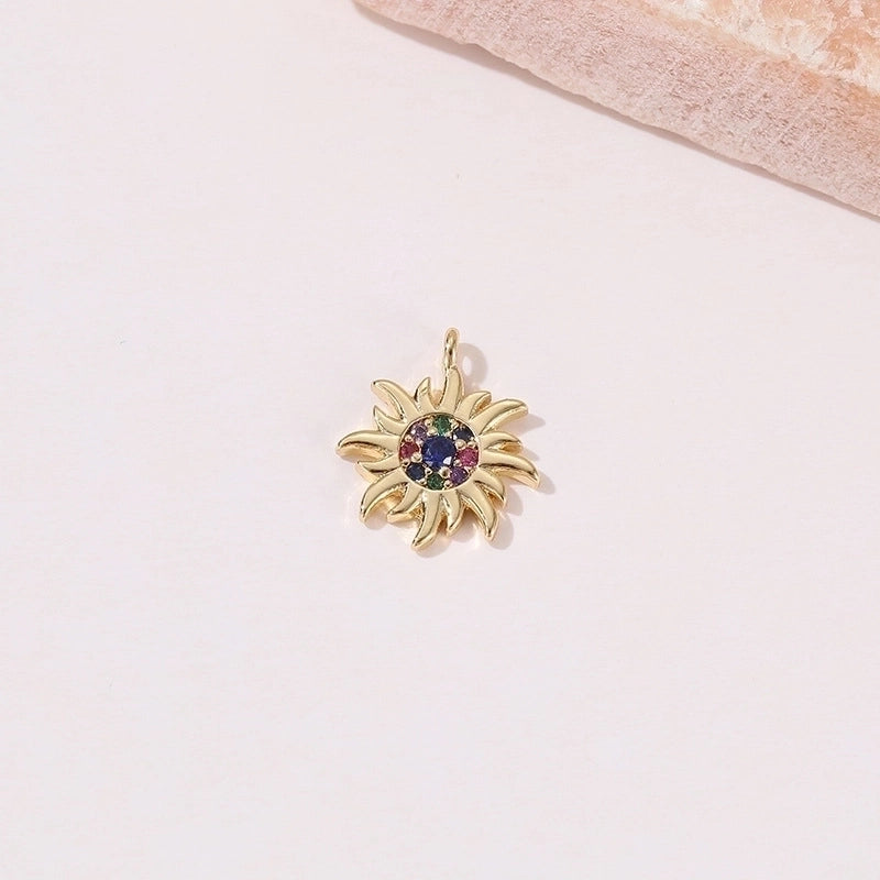 Minimalist Star Moon Heart Shape Copper Plating Inlay Zircon Charms