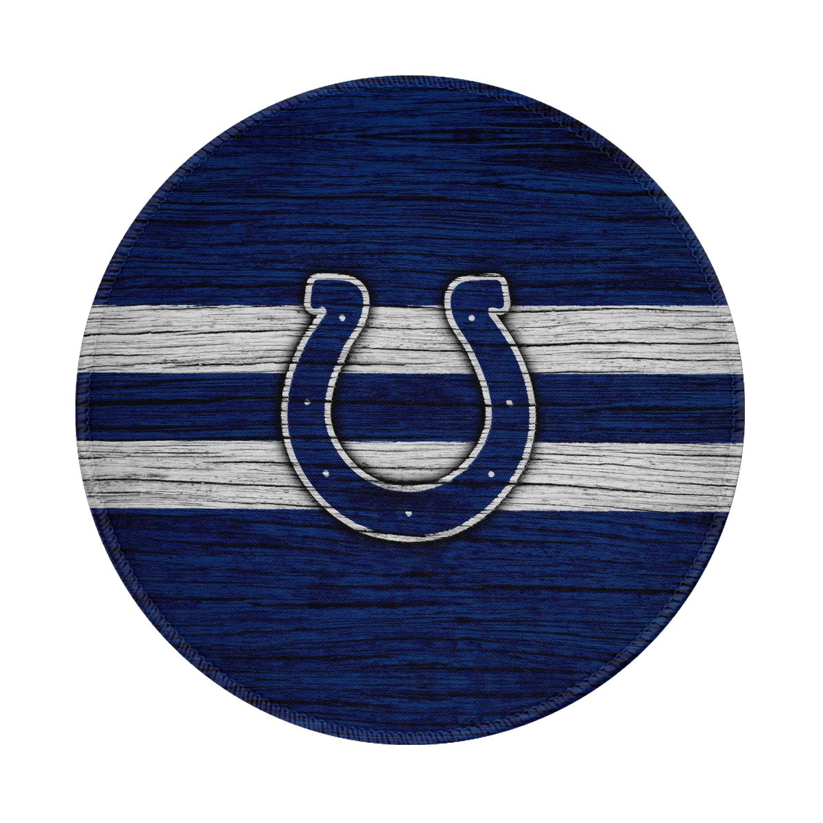 Indianapolis Colts Wooden Texture Waterproof Round Mouse Pad for Wireless Mouse