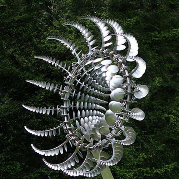 Wind Powered Kinetic Sculpture Magical Metal Windmill