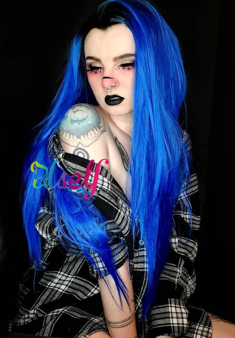 Jinx Cosplay Blue Straight Kanekalon Wig USW120 US Mall Lifes