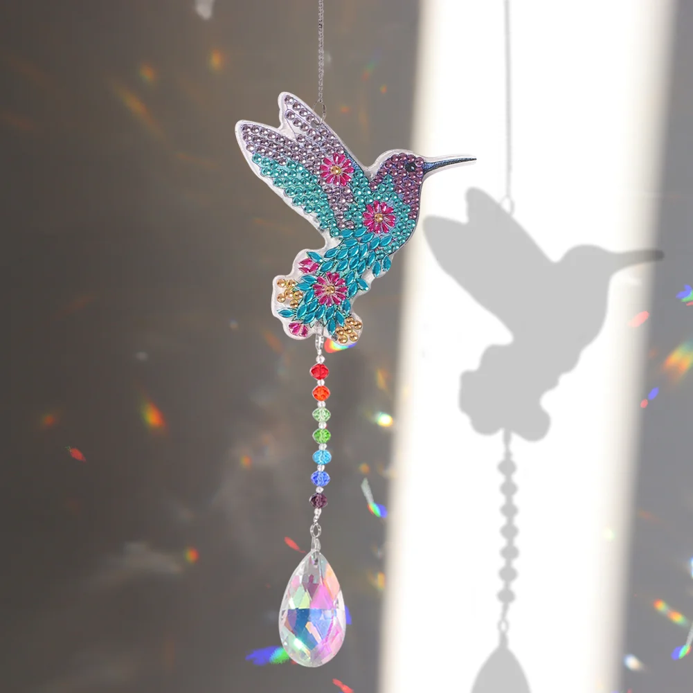 DIY Diamond Painting Sun Catcher - Hummingbird