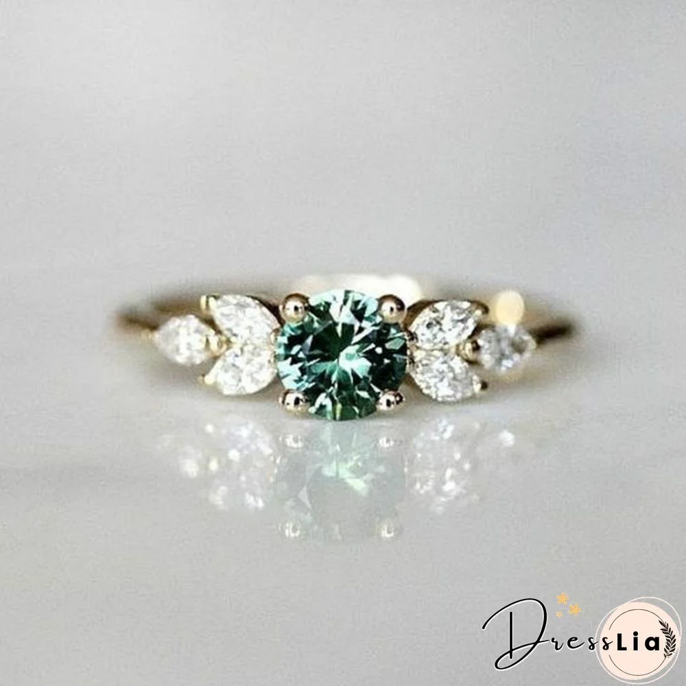 18k Gold Emerald Diamond Ring Womens Fashion Flower Jewelry Rings Women Wedding Pre-Engagement Proposal Rings