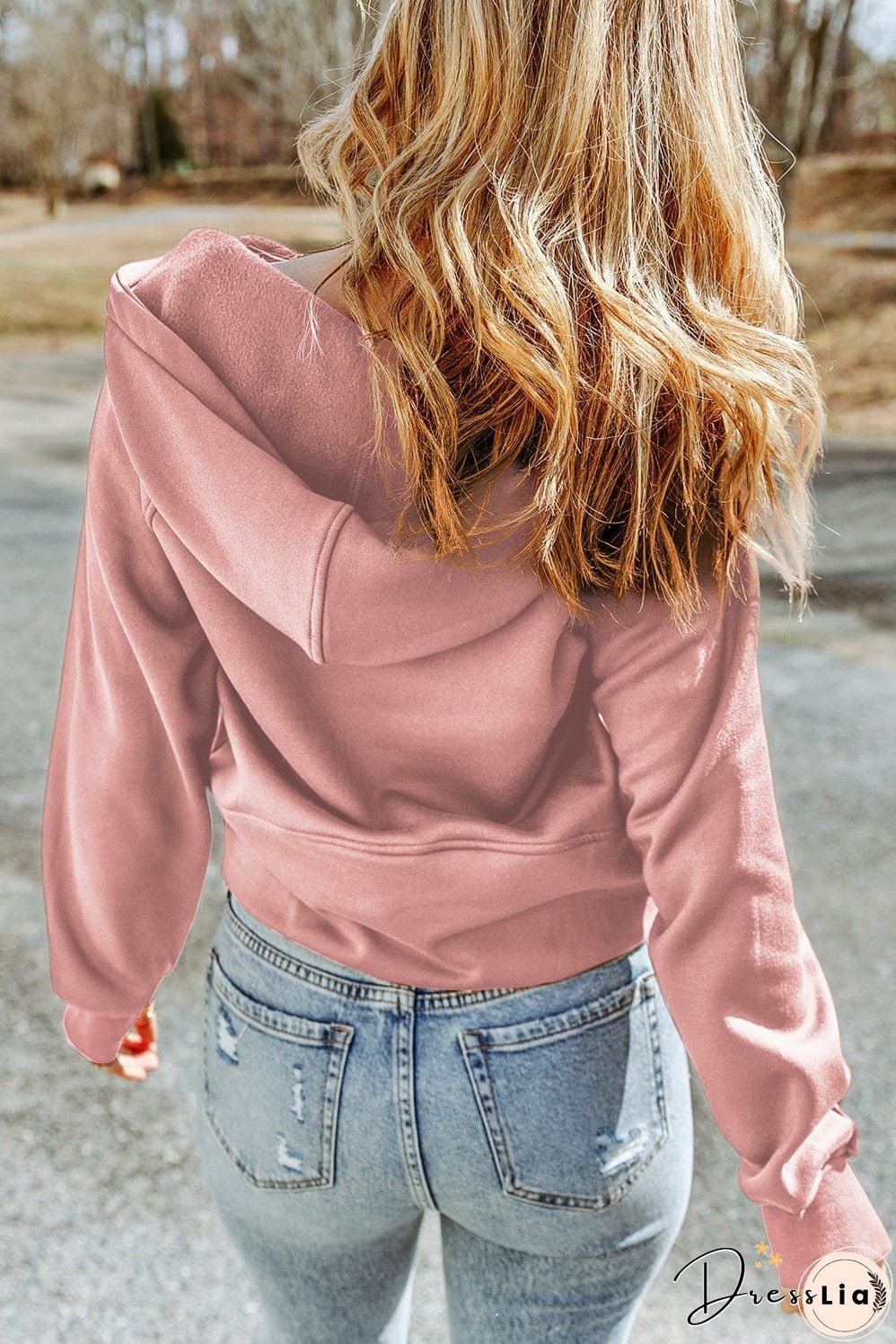 Solid Color Hooded Sweatshirt