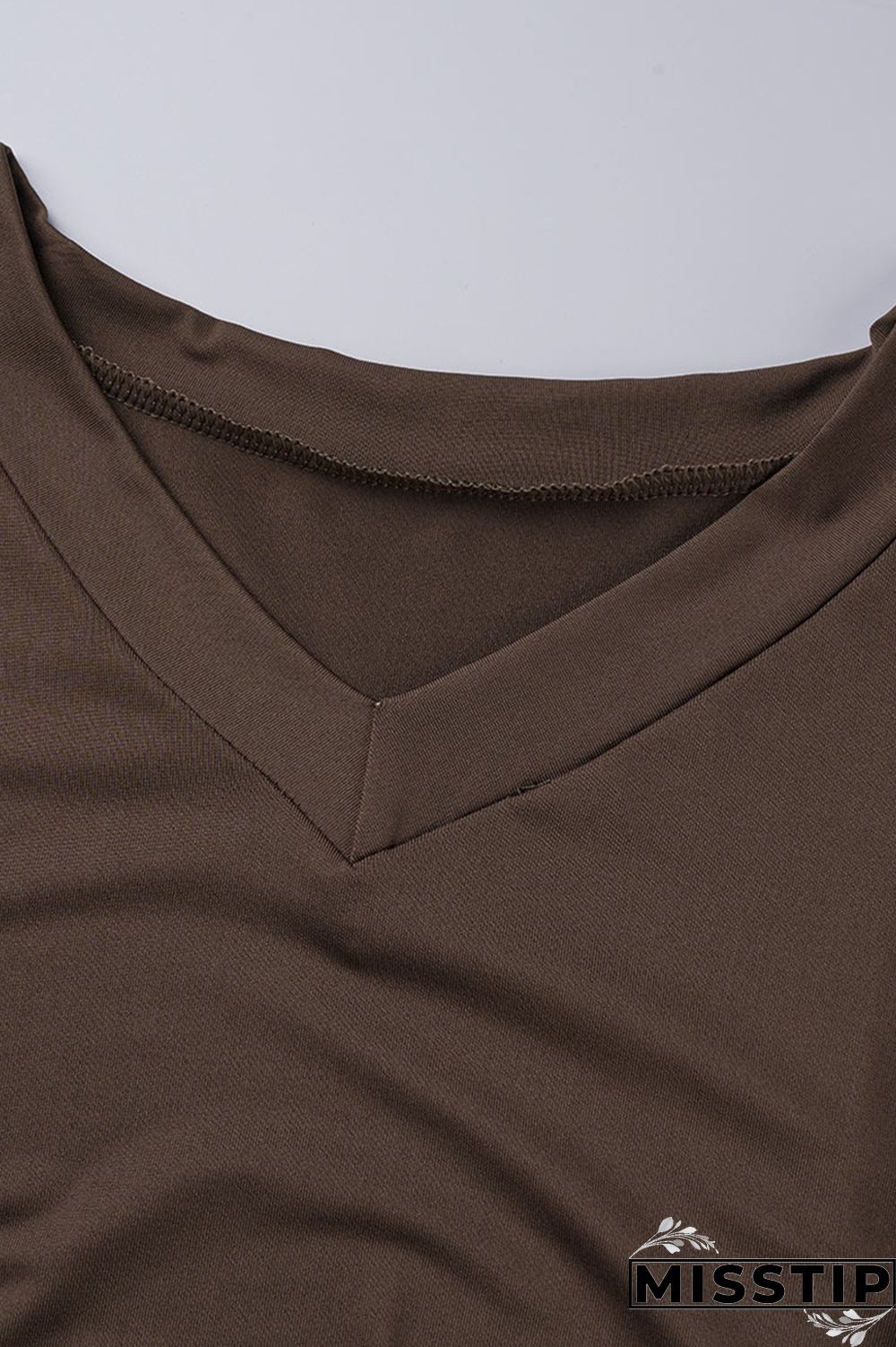 Khaki Fashion Casual Solid Slit V Neck Short Sleeve Two Pieces