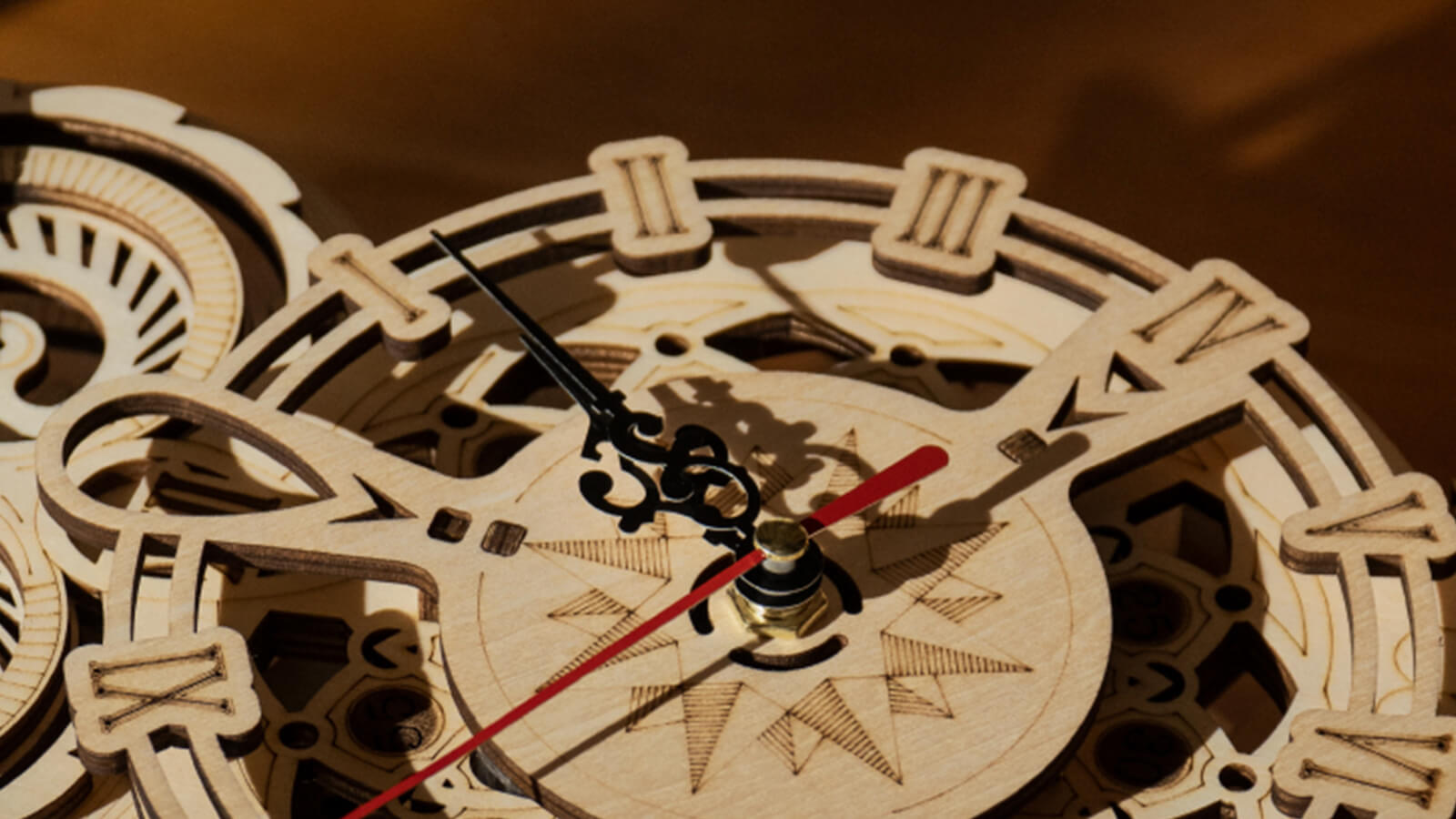 ROKR Owl Clock Mechanical Gears 3D Wooden Puzzle LK503 Taiime