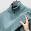 Men's Half Zip Solid Color Casual Sweater