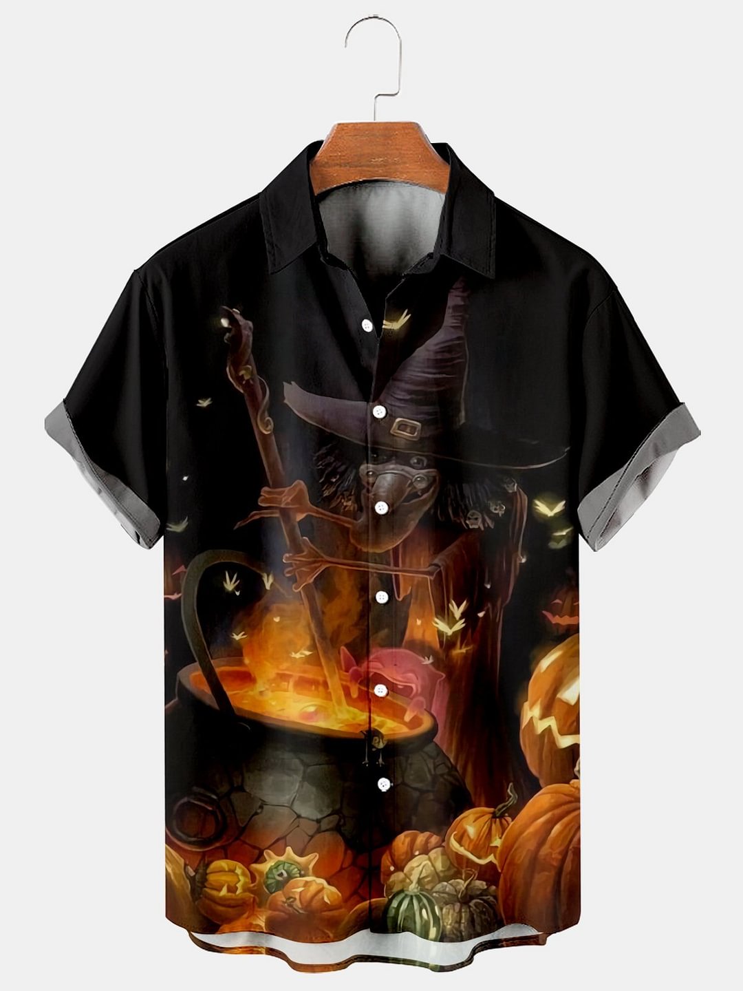 Halloween Casual Loose Men's Plus Size Short-Sleeved Shirt