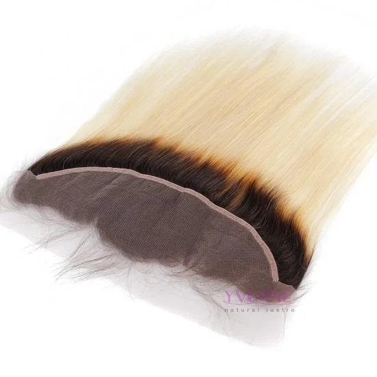  YVONNE 1B/613 13x4 Natural Straight Lace Fronta Two Tone Color Brazilian Hair