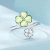 Lucky Four-Leaf Clover Ring 925 Sterling Silver