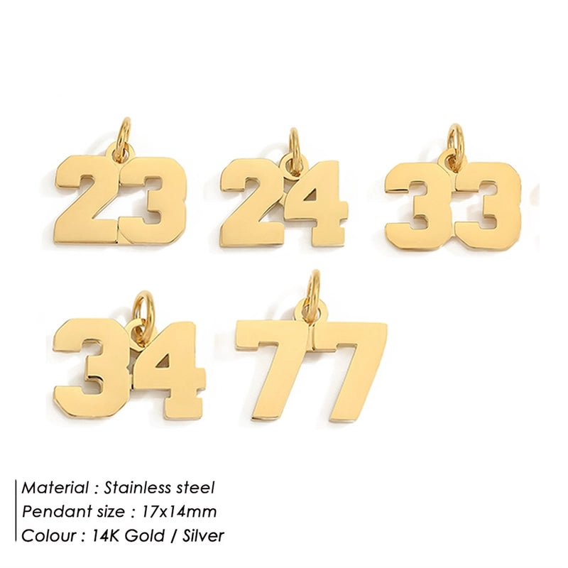1 Piece 14*17mm 8 * 14mm 304 Stainless Steel 14K Gold Plated Number Pendant Jewelry Accessories