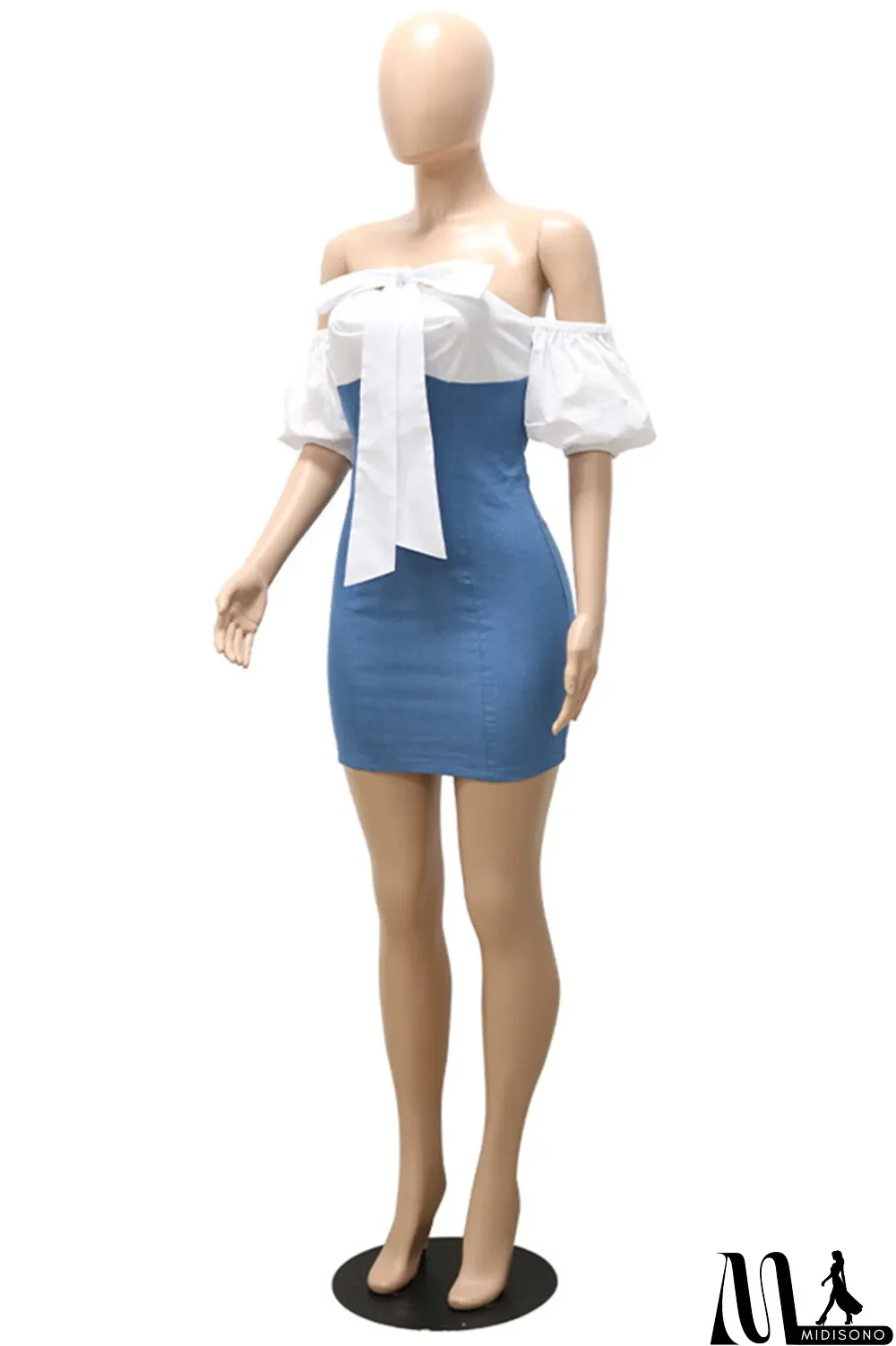 MidiSono - Black Fashion Sexy Casual Solid Bandage Split Joint Backless Short Sleeve Dress