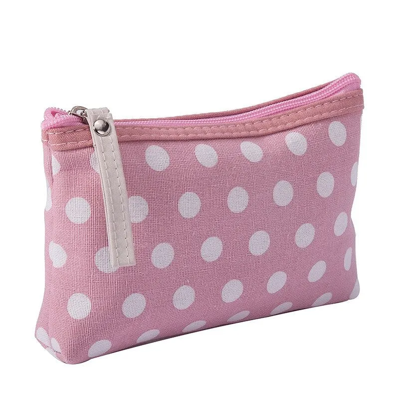 Multifunctional Canvas Makeup Bags Travel Lady Storage Bag Ladies Wash Bag Fabric Zipper Coin Purse Cosmetic Storage Bag
