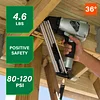 Metabo HPT Strap-Tite Fastening System Strip Nailer, Pro-preferred Pneumatic Power Nailers, Metal Connector Tool for Fastening Metal Connectors to Wood, 36&deg; Magazine, 1-1/2? Connector Nails, NR38AK