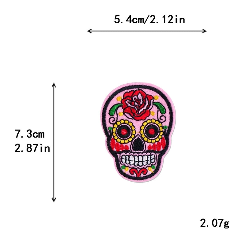 5 Pieces Factory In Stock Halloween Skull Finger Middle Finger Playing Card Clothing Accessories Embroidery Cloth Patch Patch