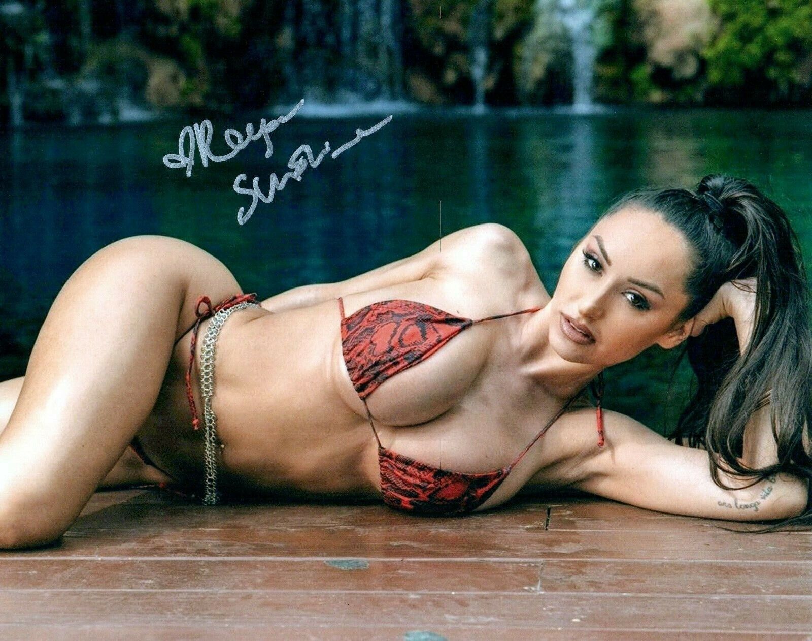 Reya Sunshine Super Sexy Hot Adult Model Signed 8x10 Photo Poster painting COA Proof 52